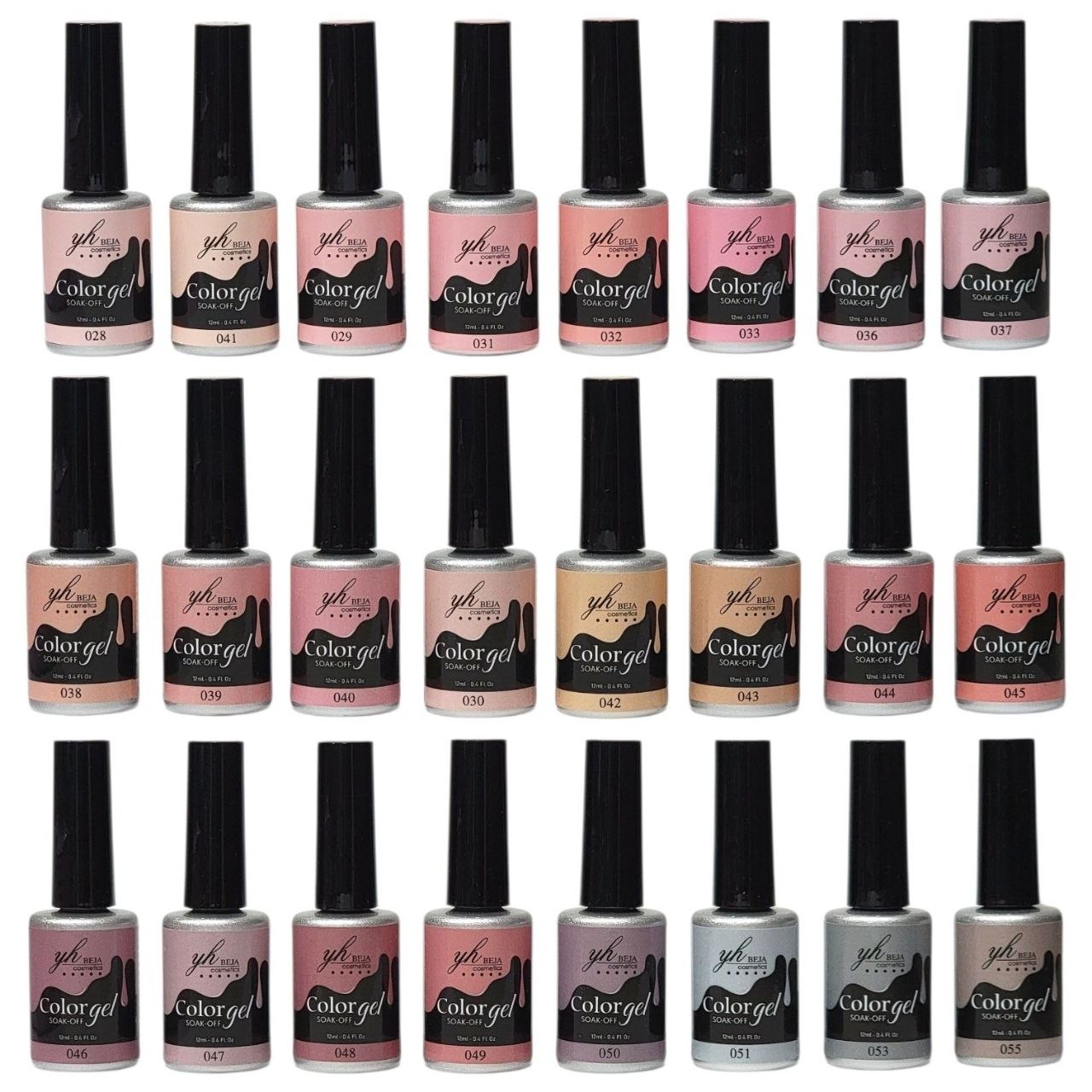 ESMALTES DE GEL ESPECIALIZADO EN TONOS NUDE Y BASES PARA MANICURA FRANCESA YH BEJA COSMETICS 12ML