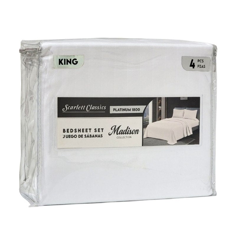 JUEGO DE SABANAS DE LUJO TAMAÑO KING 4PCS SCARLETT CLASSICS