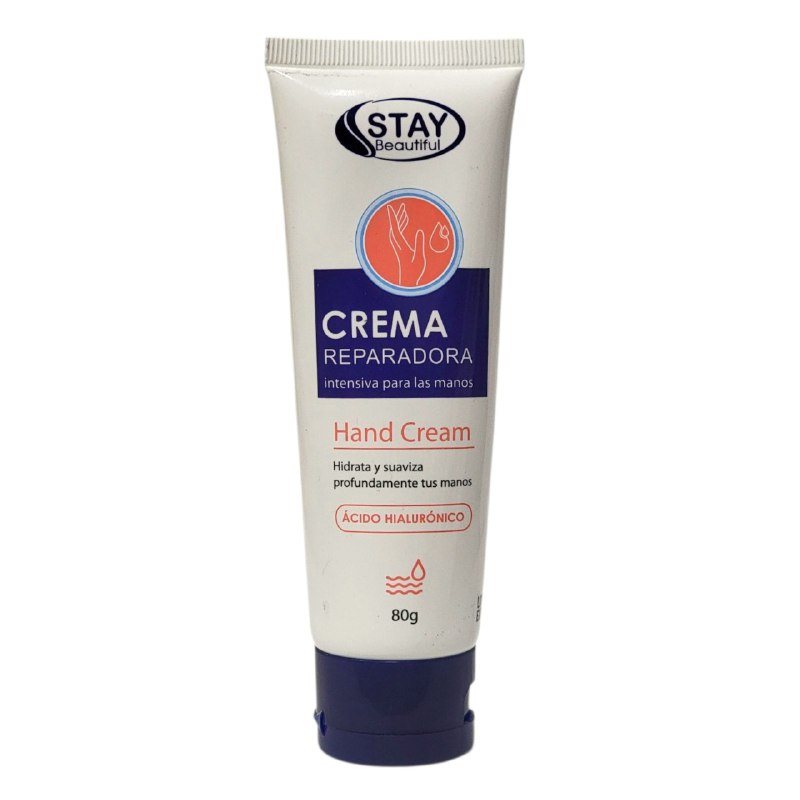 CREMA PARA MANOS CON ACIDO HIALURONICO HIDRATANTE Y SUAVIZANTE STAY BEAUTIFUL 80G