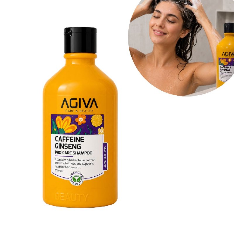 SHAMPOO ANTICAIDA CON CAFEINA Y GINSENG FORTALECEDOR AGIVA 500ML