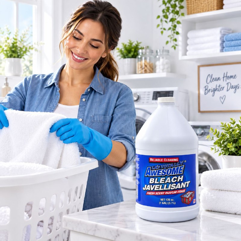 BLANQUEADOR LIQUIDO MULTIUSOS PARA ROPA, BLANQUEADOR, DESINFECTANTE Y LIMPIEADOR CON AROMA FRESCO LA'S TOTALLY 3.78L