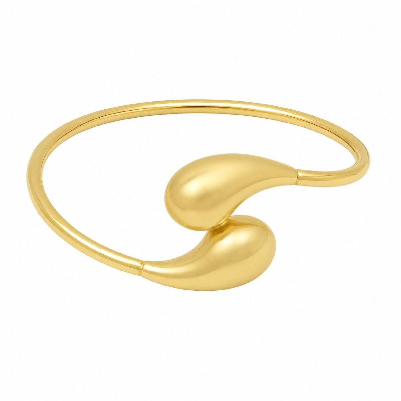 PULSERA DE ENCHAPE PARA DAMA CON DISEÑO DE GOTAS 6.6CM