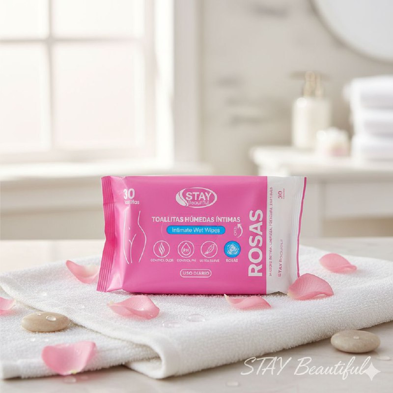 TOALLITAS HUMEDAS INTIMAS DE ROSAS PARA CONTROL DEL PH OSUAVE STAY BEAUTIFUL 30UND