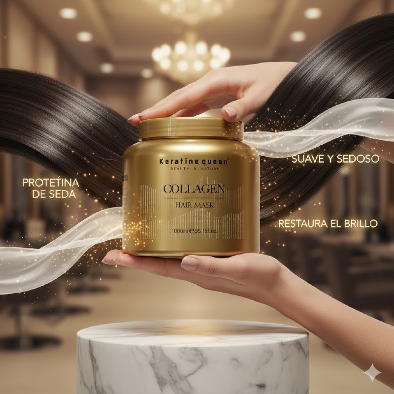 MASCARILLA PARA EL CABELLO CON COLÁGENO Y ACEITE DE MACADAMIA KERATINE QUEEN 1000ML