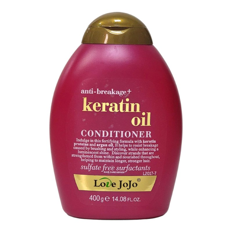 ACONDICIONADOR CON EXTRACTO DE QUERATINA Y ACEITES NATURALES DE ARGAN Y AVELLANA PARA CABELLO DAÑADO LOVE JOJO 400G