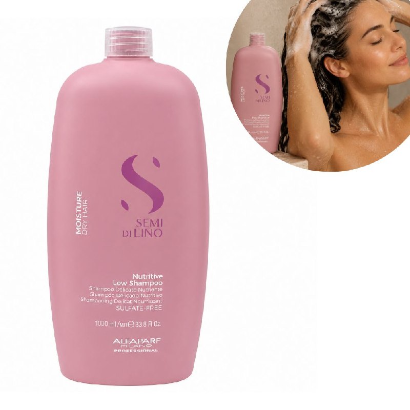 SHAMPOO NUTRITIVO E HIDRATANTE DE LIMPIEZA SUAVE SIN SULFATOS PARA CABELLO SECO ALFAPARF 1000ML