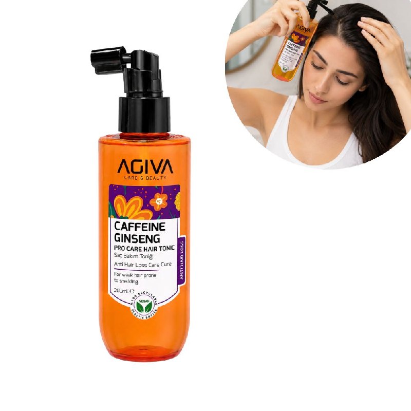 TONICO CAPILAR ANTICAIDA CON CAFEINA Y GINSENG FORTALECEDOR AGIVA 200ML