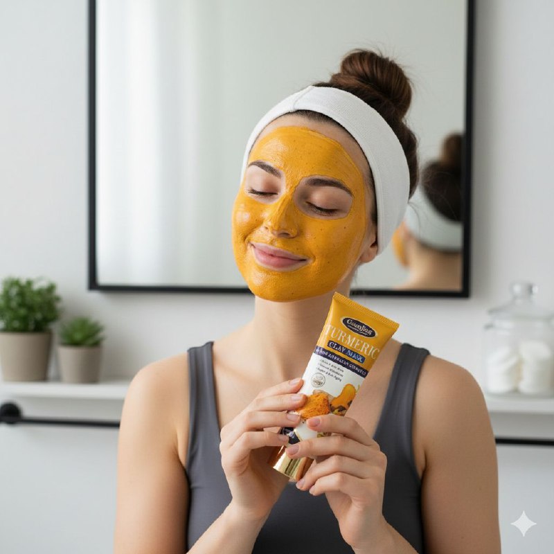 MASCARILLA FACIAL DE ARCILLA CURCUMA, PURIFICA LOS POROS, ELIMINA LA SUCIEDAD Y EL EXCESO DE GRASA EN PROFUNDIDAD, HIDRATA Y BLANQUEA LA PIEL GUANJING TURMERIC CLAY MASK 120G