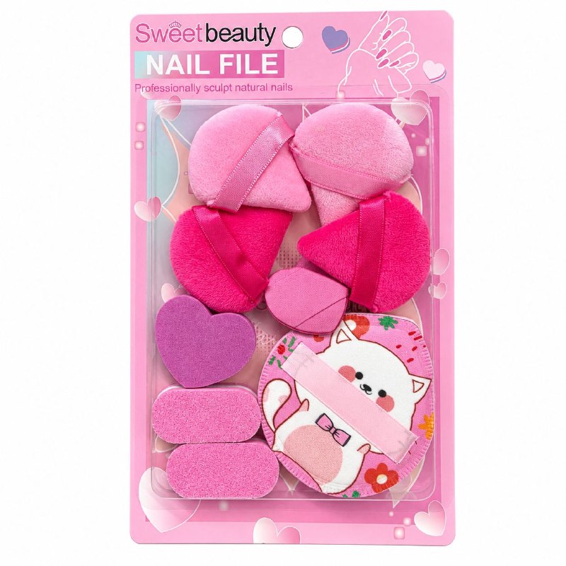 SET DE ESPONJAS Y APLICADORES PARA MAQUILLAJE SWEET BEAUTY 9PCS