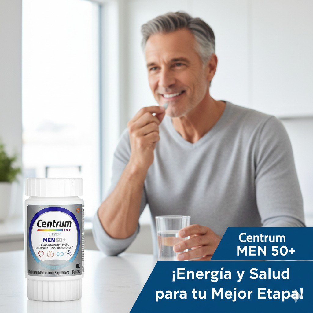 VITAMINAS EN TABLETAS PARA HOMBRES DE 50+ CENTRUM SILVER 100UND