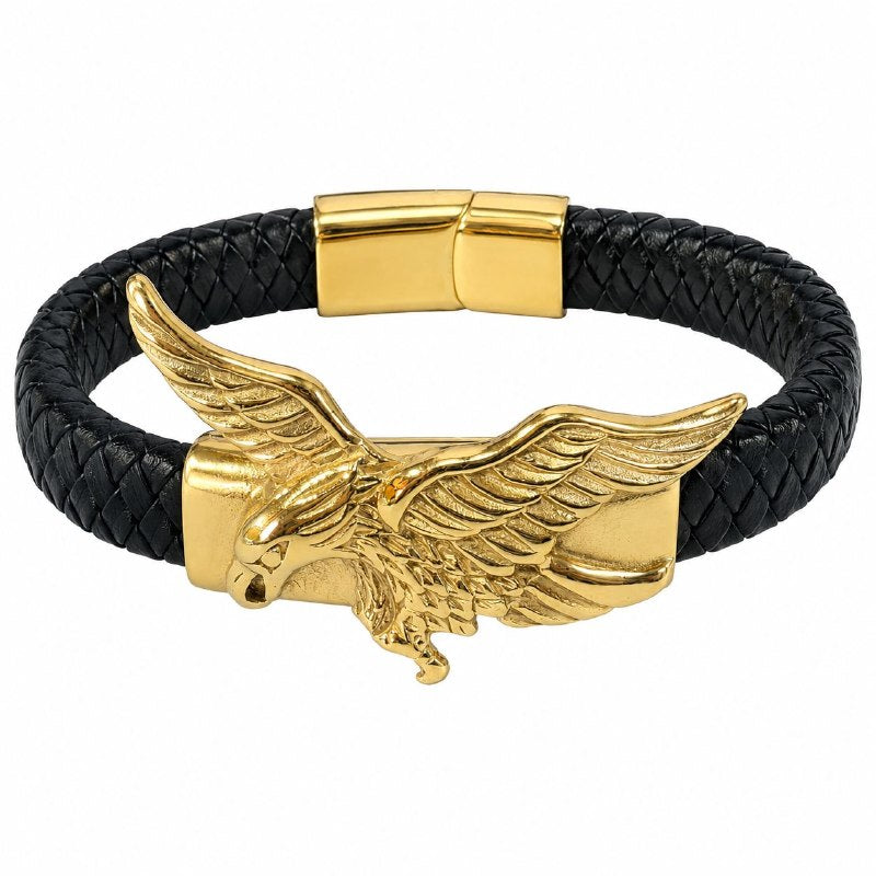 PULSERA DE ENCHAPE PARA CABALLERO CON DISEÑO DE AGUILA 24CM