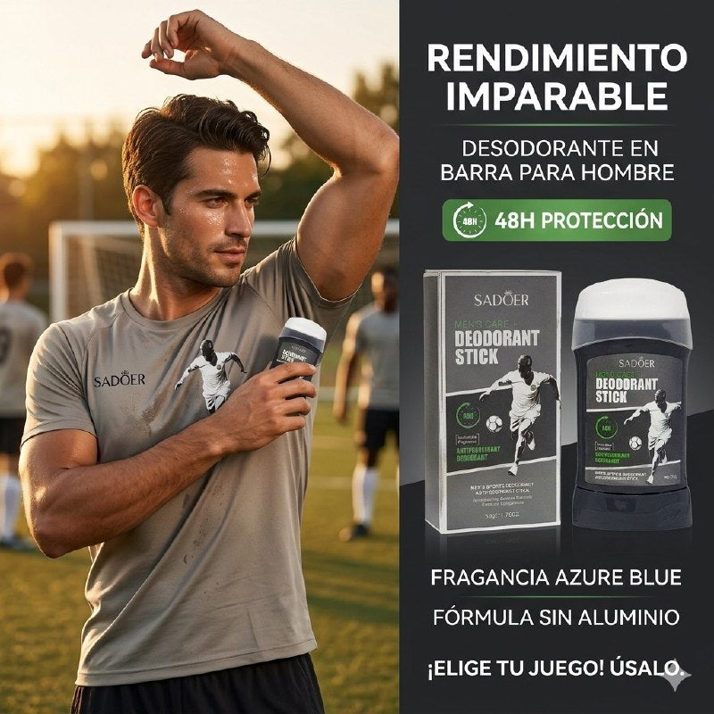 DESODORANTE EN BARRA PARA HOMBRES ANTITRANSPIRANTE DE ALTO RENDIMIENTO CONTRA SUDOR Y OLOR SADOER 50G