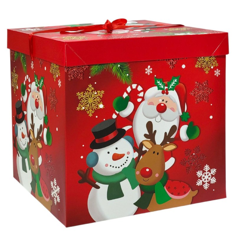 CAJA DE REGALO NAVIDEÑA EXTRA GRANDE 30X30CM