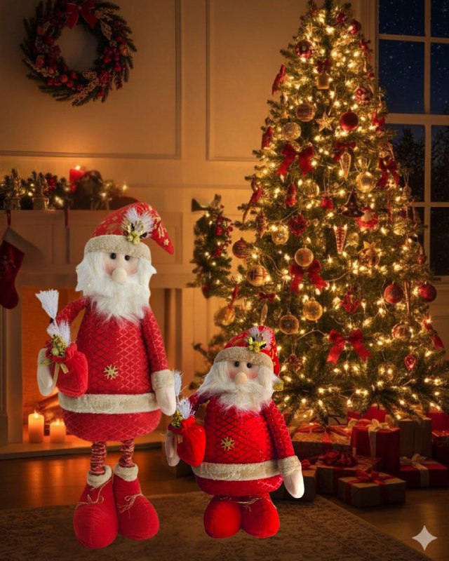 DECORACION ADORNO NAVIDEÑO PELUCHE MUÑECO DE HOMBRE DE NIEVE O SANTA CLAUS ELEGANTE Y LINDO