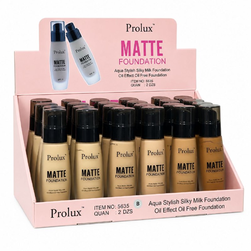 BASE DE MAQUILLAJE LIQUIDA CON ACABADO MATE Y PROTECCION SOLAR SPF10 PROLUX 30ML