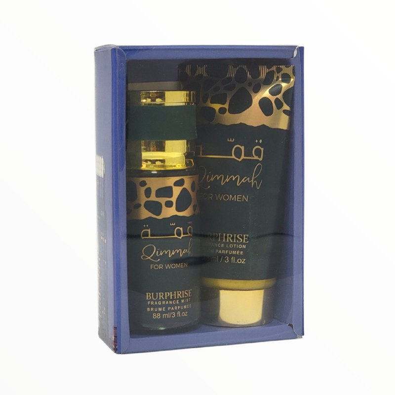 SET DIMMAH FOR WOMEN BURPHRISE SPLASH 88ML, BODY LOTION 88ML (M) (AROMA SIMILAR LATTAFA DIMMAH WOMEN)