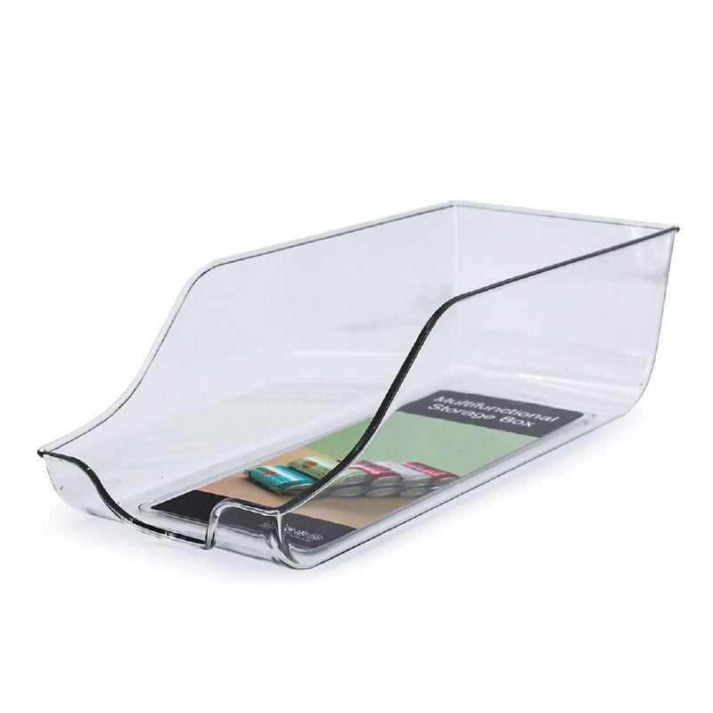 ORGANIZADOR RECIPIENTE DE ALMACENAMIENTO DE ACRILICO CONTENEDOR TRANSPARENTE PARA REFRIGERADOR O ESTANTE 33.5X10X13CM
