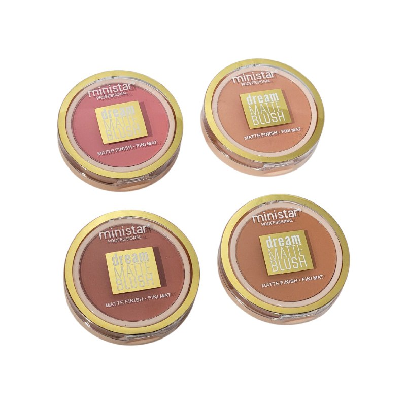 BLUSH CON ACABADO MATTE 4 TONOS MINISTAR 8G (DUPE DE MAYBELLINE)