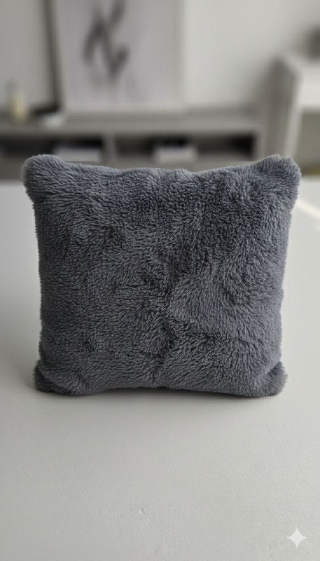 COJIN ALMOHADA ELEGANTE ULTRA SUAVE Y PELUDA DE FELPA SINTETICA, 5 COLORES