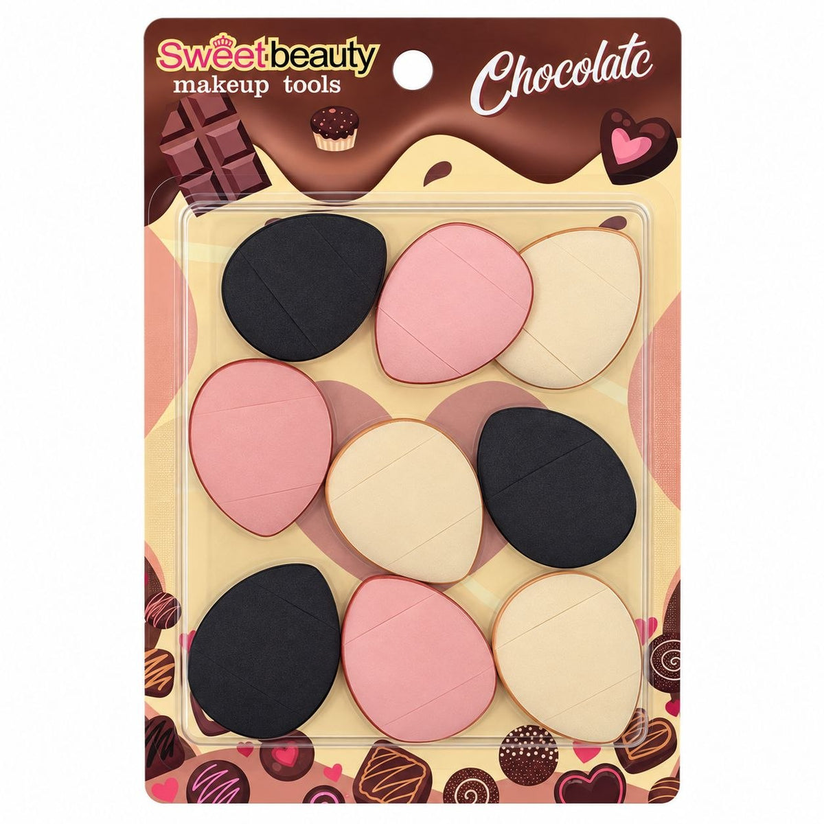 SET DE 9 ESPONJAS BORLAS PARA MAQUILLAJE Y CORRECTION SWEET BEAUTY