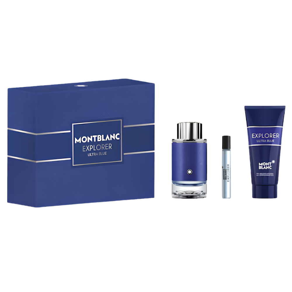 SET MONT BLANC EXPLORER ULTRA BLUE FOR MEN EDP 100ML EDP 7.5ML GEL DE DUCHA 100ML (H)