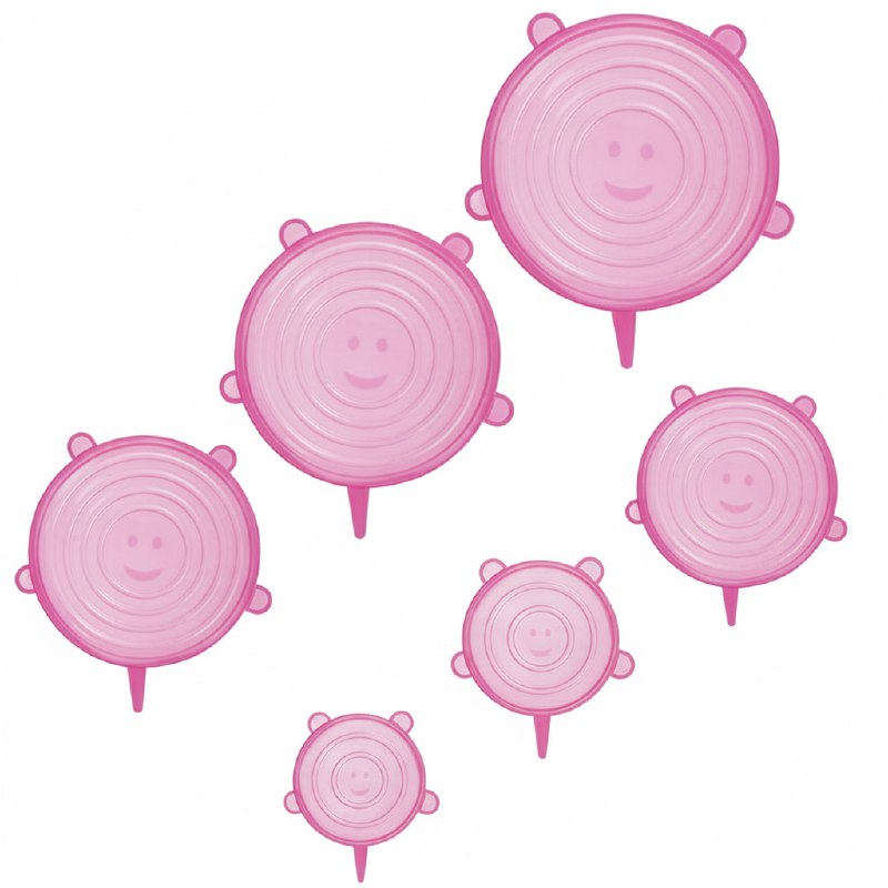 TAPADERAS DE SILICONA EN SET DE 6 PIEZAS REUTILIZABLES, SE ADAPTAN A CUALQUIER RECIPIENTE Y LO SELLAN PERFECTAMENTE 4 COLORES