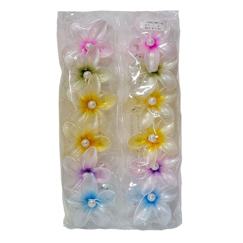 GANCHO PARA EL CABELLO DE PINZA DE FLOR HAWAIANA, PINZAS DE SUJECION FUERTE, ACCESORIO PARA EL CABELLO 8CM, PAQUETE 12UND