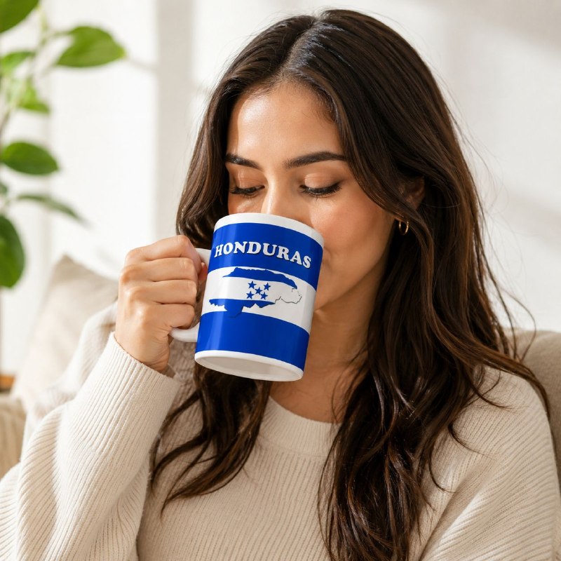 TAZA INSPIRADA EN LA BANDERA DE HONDURAS 384ML