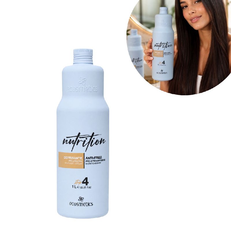 DESFRISANTE Y PROTECTOR TERMICO PRE ALISADO ANTI FRIZZ PASO 4 CON AGENTES ACONDICIONADORE E HIDRATANTES ECOSMETICS 1L