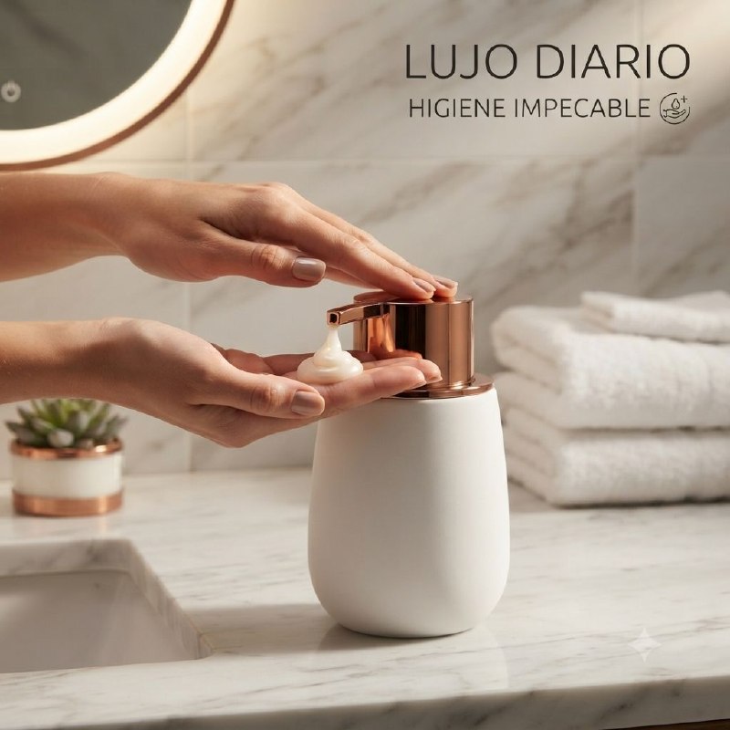 DISPENSADOR DE JABON MINIMALISTA ELEGANTE DE LUJO PARA BAÑO O COCINA Y CAPACIDAD 320ML 9.5X16X8CM