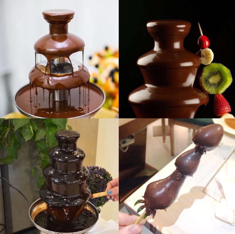 MAQUINA FUENTE DE CHOCOLATE DE ACERO INOXIDABLE, ESTE ELEGANTE DISPOSITIVO MANTIENE TU CHOCOLATE A LA TEMPERATURA PERFECTA