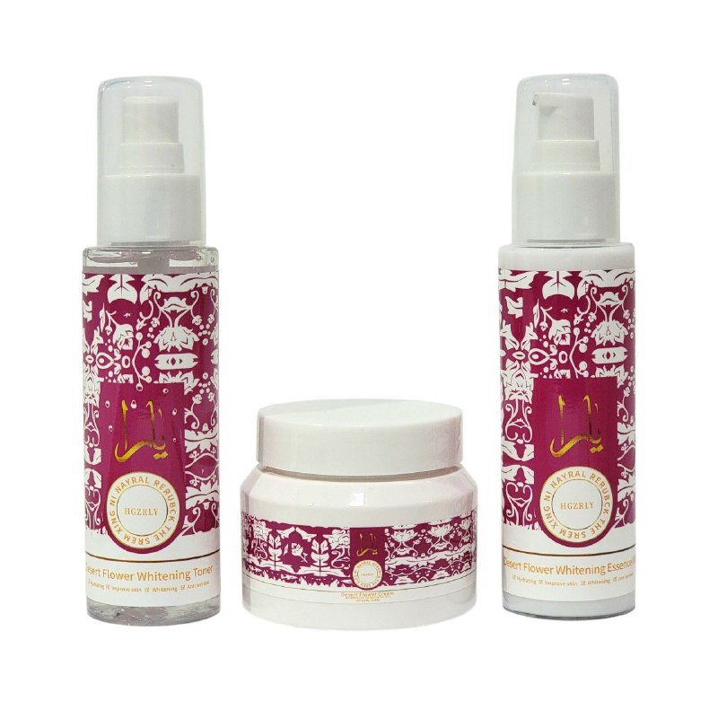SET FACIAL TRIPLE HIDRATACION, ANTIARRUGAS Y ACLARANTE HGZRLY (AROMA SIMILAR YARA CANDY)