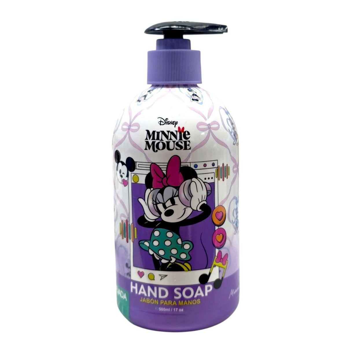 JABÓN LÍQUIDO PARA MANOS DISNEY MINNIE MOUSE CON DISPENSADOR 500ML