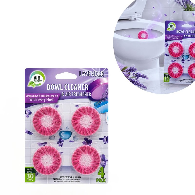 PASTILLAS LIMPIADORAS Y DESODORANTES PARA SANITARIOS CON AROMA A LAVANDA AIR FUSION 4PCS
