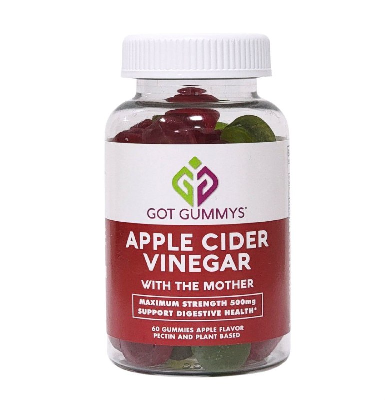 VITAMINA EN GOMITAS DE VINAGRE DE SIDRA DE MANZANA, MAXIMA POTENCIA 500MG, APOYA LA SALUD DIGESTIVA, SABOR A MANZANA GOT GUMMYS 60UND
