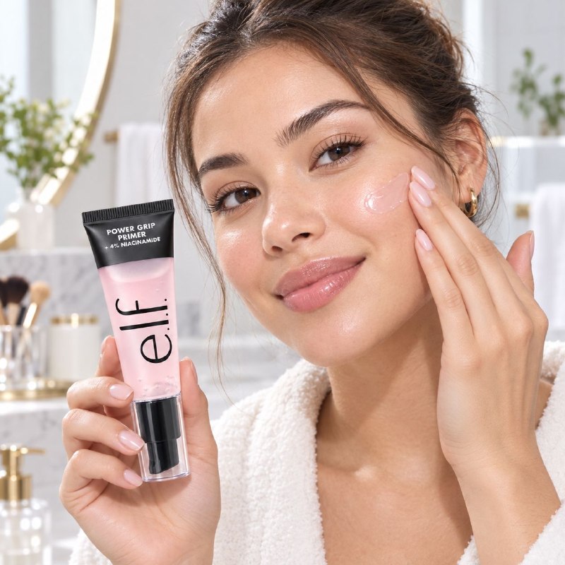 PREBASE DE MAQUILLAJE FACIAL ILUMINADORA DE LARGA DURACION CON 4% DE NIACINAMIDA ELF 24ML