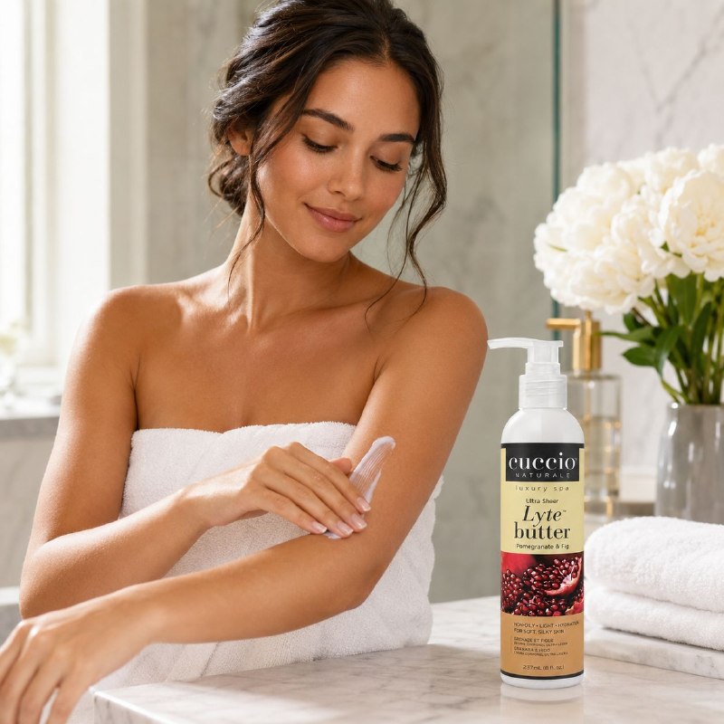 CREMA CORPORAL HIDRATANTE ULTRALIGERA Y ANTIOXIDANTE CON AROMA GRANADA E HIGO CUCCIO 237ML