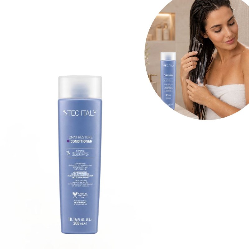ACONDICIONADOR PROTECTOR Y RESTAURADOR CABELLO TEÑIDO Y PROCESADO TEC ITALY OMNI RESTORE 300ML 1 UND