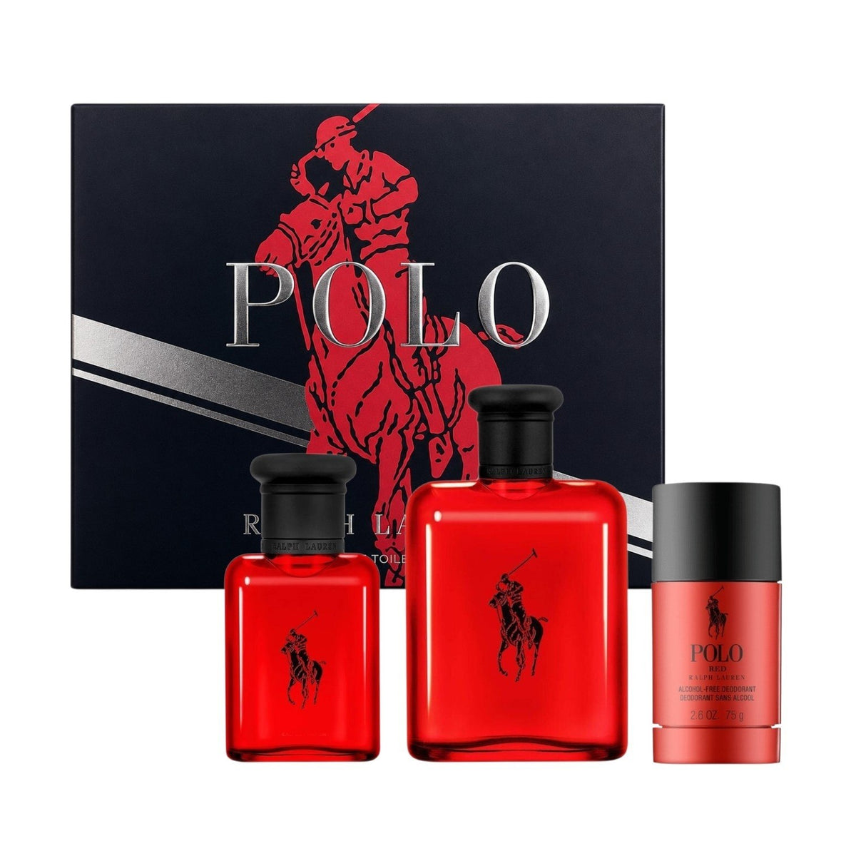 SET RALPH LAUREN POLO RED EDT 125ML EDT 40ML DESODORANTE 75ML (H)