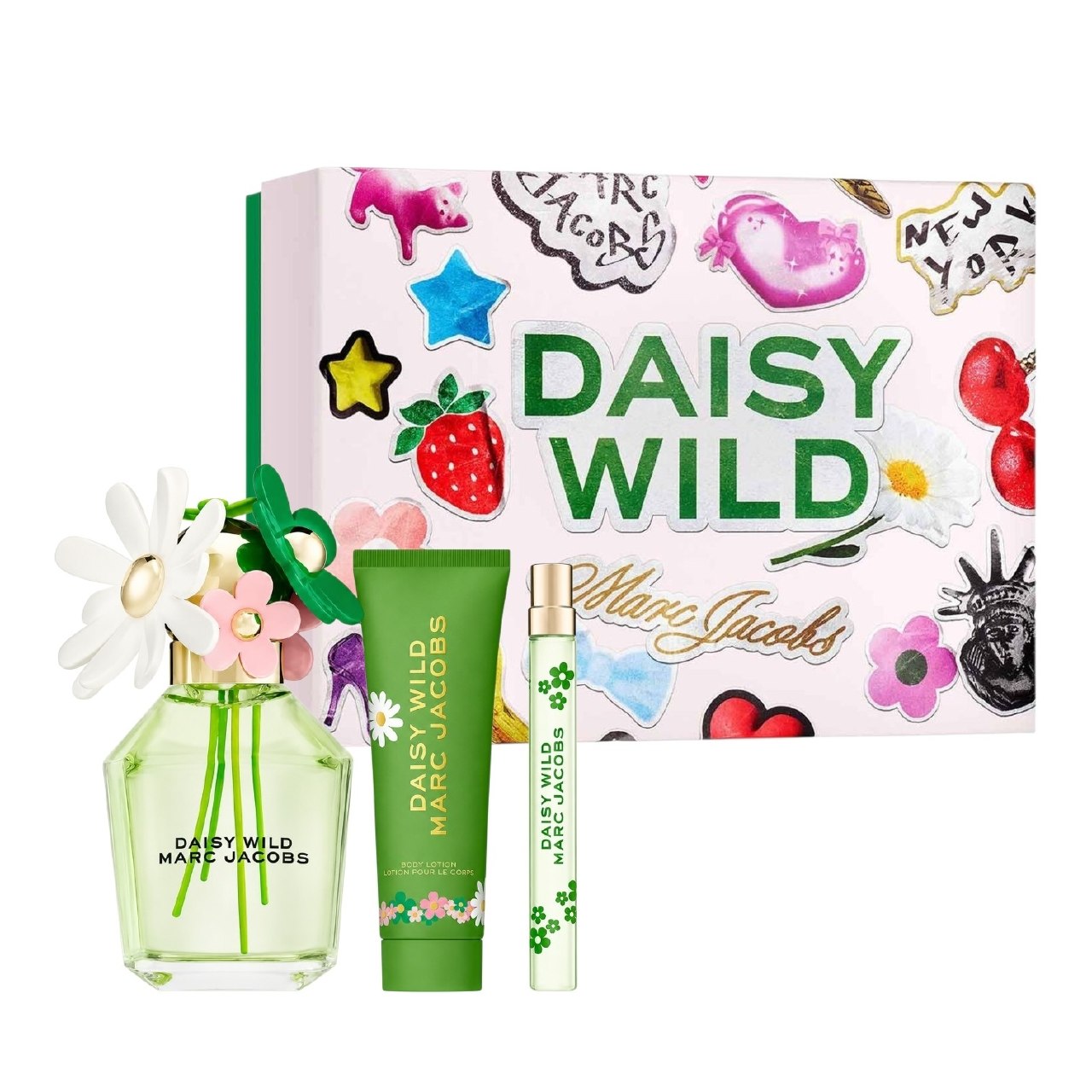SET MARC JACOBS DAISY WILD EDP 100ML EDP 10ML CREMA CORPORAL 75ML (M)