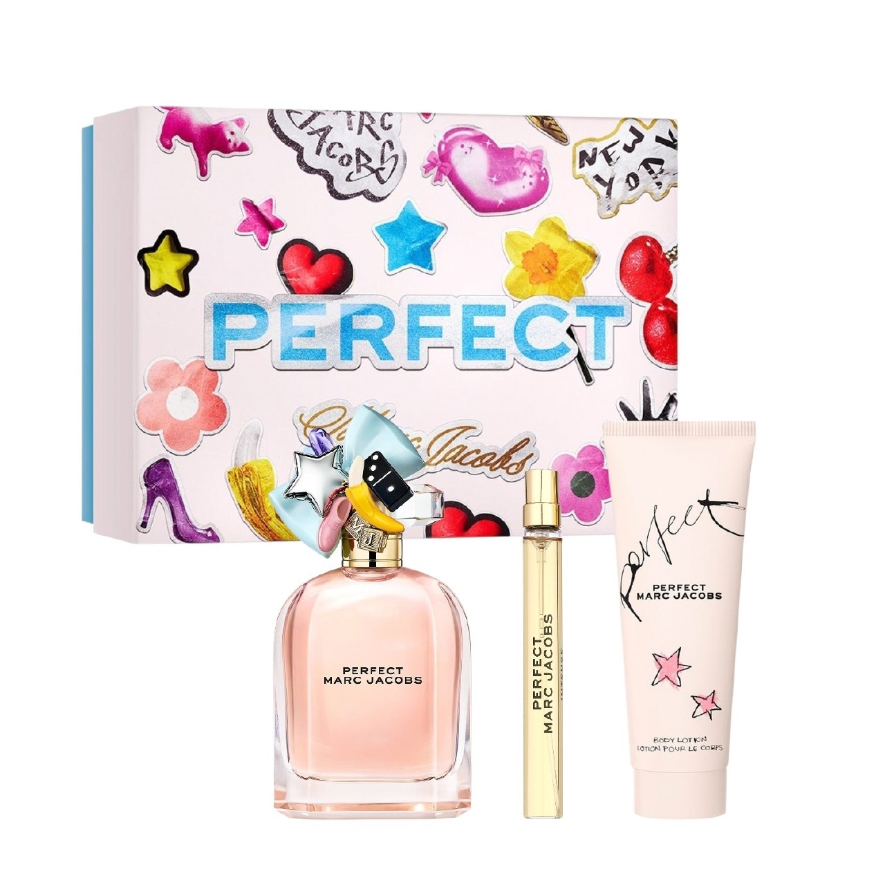 SET MARC JACOBS PERFECT EDP 100ML EDP 10ML CREMA CORPORAL 75ML (M)
