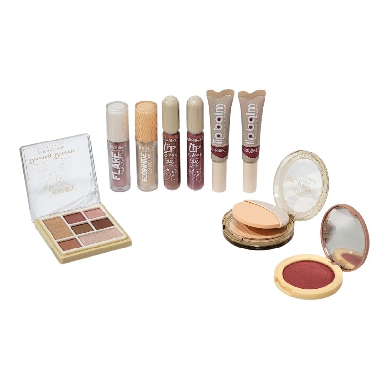 SET DE MAQUILLAJE COMPLETO DE 9 PIEZAS EN CAJA DE REGALO BBROSE