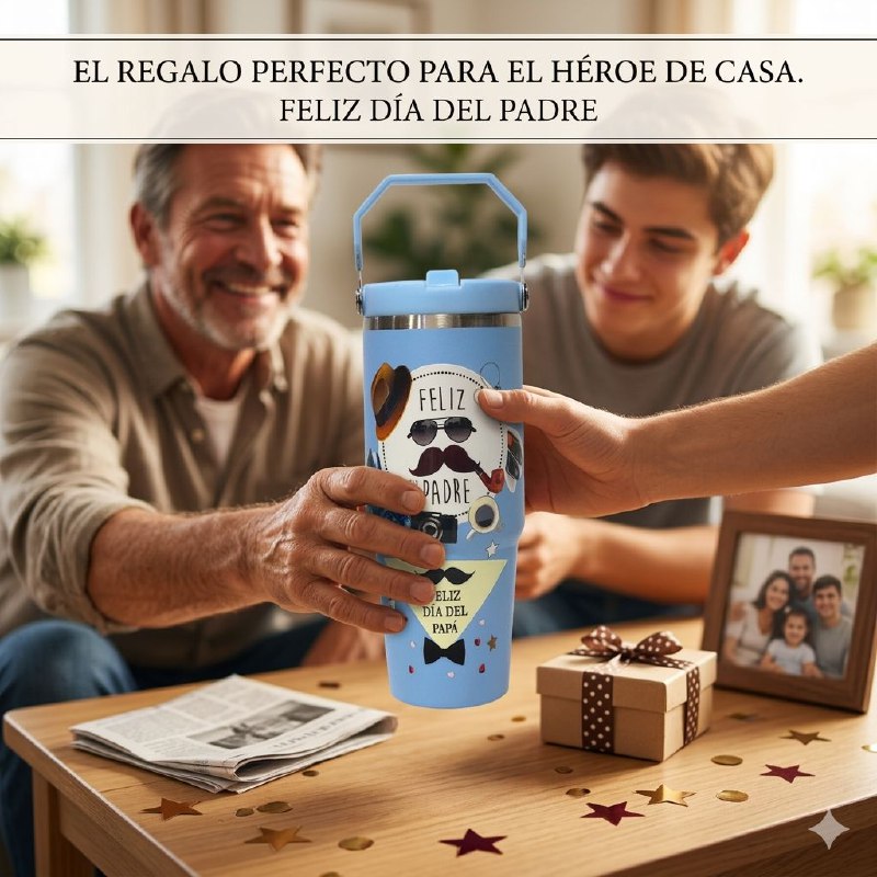 BOTE TERMICO DE REGALO PARA PADRE PARA BEBIDAS FRIAS Y CALIENTES BENELI HOME