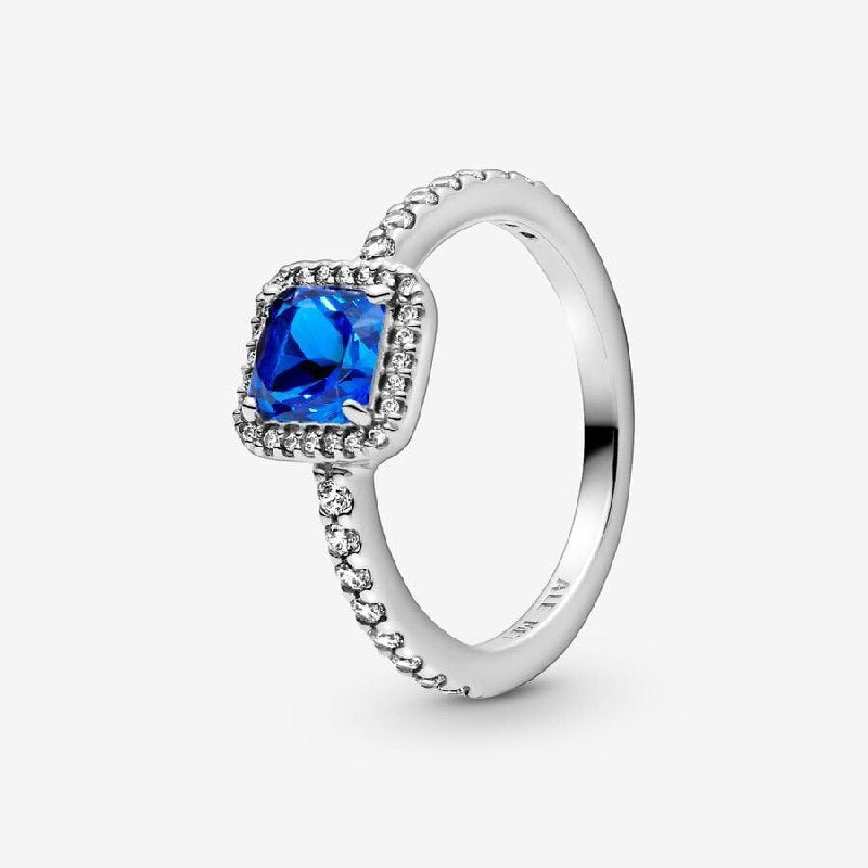 PANI2058A ANILLO CUADRADO PANDORA CON PIEDRA AZUL, PLATA 925
