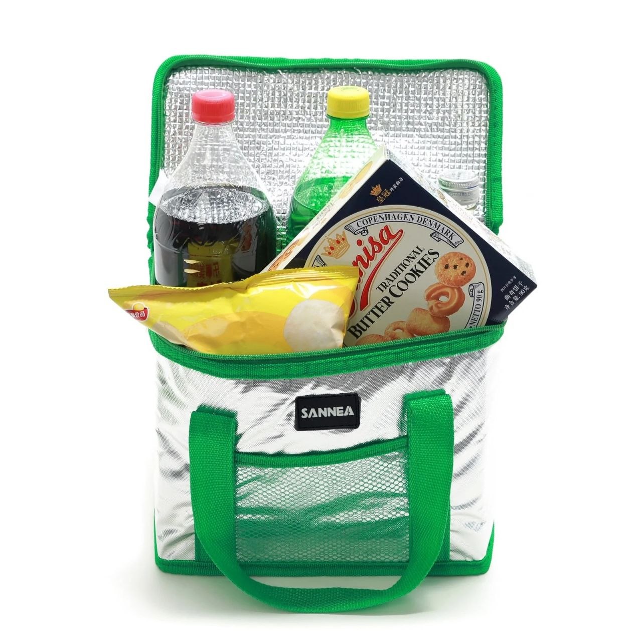 LONCHERA TERMICA PLEGABLE CON ASAS PARA UN TRANSPORTE CÓMODO 36X22X33CM