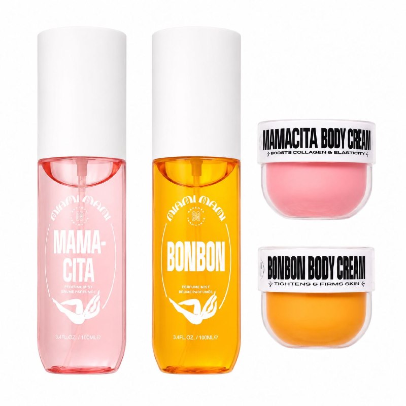 SET DE CUIDADO CORPORAL DE 4 PIEZAS CON SPLASH AROMATICOS MIAMI MAMI