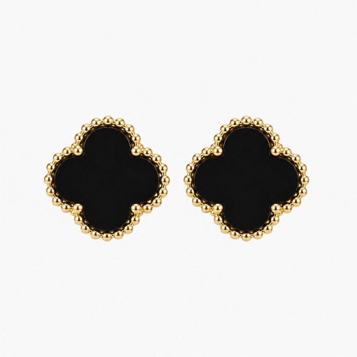 ARETES DE ENCHAPE PARA DAMA CON MOTIVO DE TRÉBOL VINTAGE