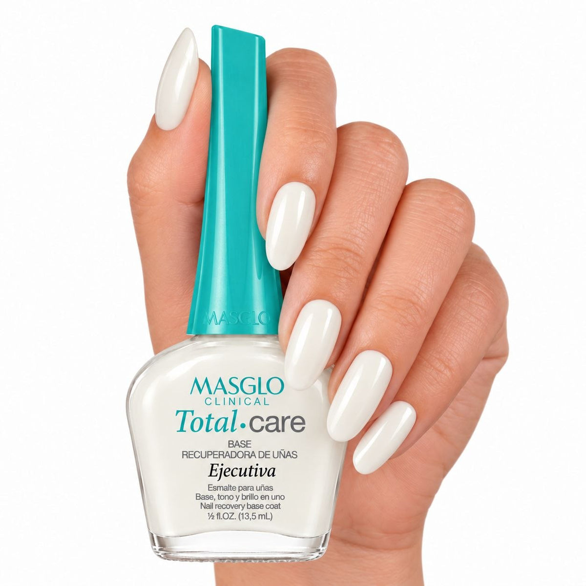 ESMALTE PARA UÑAS BASE RECUPERADORA DE UNAS CLINICAL TOTAL CARE EJECUTIVA MASGLO 13.5ML