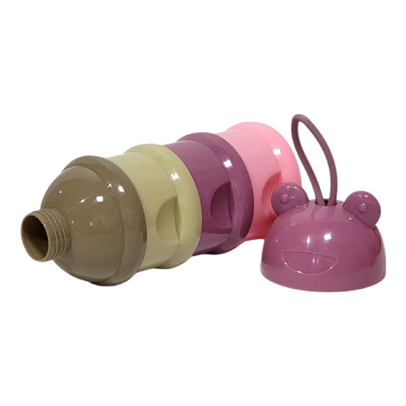 ORGANIZADOR RECIPIENTE ALMACENADOR DE ALIMENTOS, DISPENSADOR APILABLE PORTATIL DE 4 DIVISIONES DE ALIMENTOS PARA BEBE DE 4 CAPAS SMILY BABY