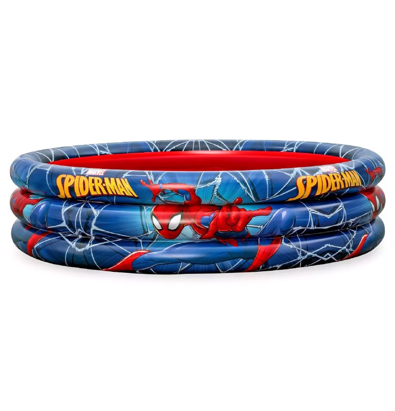 PISCINA INFLABLE INFANTIL DE TRIPLE ARO CON DISEÑO DE SPIDERMAN BESTWAY 1.22MX30CM